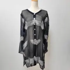 伊太利屋 イタリヤ シアー 刺繍 チュニック ロングブラウス サイズ15のサムネイル