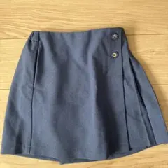 ロペピクニック　ブルー系ボタン付きラップスカート風パンツ 130