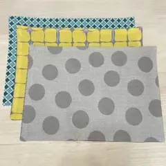 訳ありハンドメイドランチョンマット3枚セット　25×35(最大で-2cmあり)