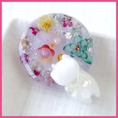 No.2834ハンドメイド レジンヘアゴム ドライフラワー 猫ちゃん - メルカリ