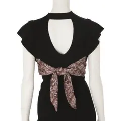 MERCURYDUO バックシャンスカーフ付リブニットセットアップ