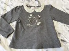 MEZZO PIANO★リボン レース トレーナー グレー120★メゾピアノ