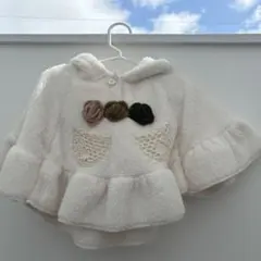 ウサギ耳付きフリースポンチョ