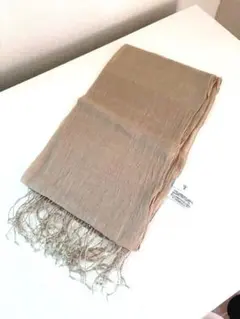 里麻　フリンジ付きストール