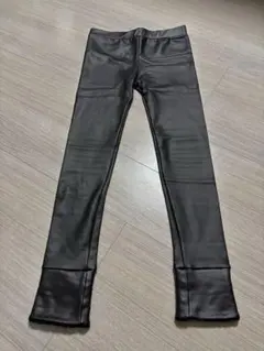 裏起毛スキニーパンツ人工革