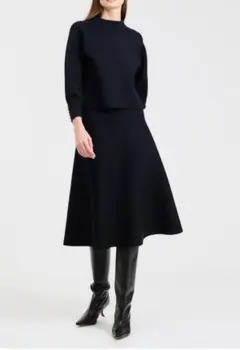 値下げエストネーション カフスパール モックネックニット セットアップ ネイビー