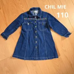 CHIL MIE 花柄刺繍デニムワンピース 110のサムネイル