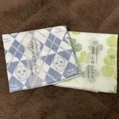 ［セール中］白雪友禅はんかち　ハッピースカル&クローバーの2点セット　垣谷繊維のサムネイル