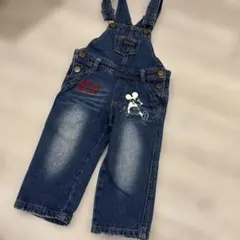 ミッキーマウス デニム オーバーオール フタフタ 80cm