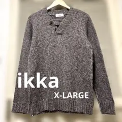 ikka ボタン付きVネックニットセーター　LL 5