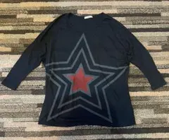 星形プリント 長袖Tシャツ