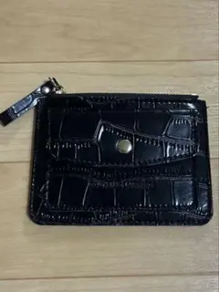 美品　コインケース　ブラック　クロコダイル製　　エナメル仕上げ
