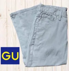 GU デニム　クロップドパンツ ストレートジーンズ　グレー　Lサイズ