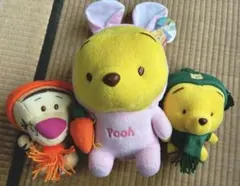 くまのプーさん&ティガー　ぬいぐるみ　ソフト&ファジーコレクション　タグ付き3体