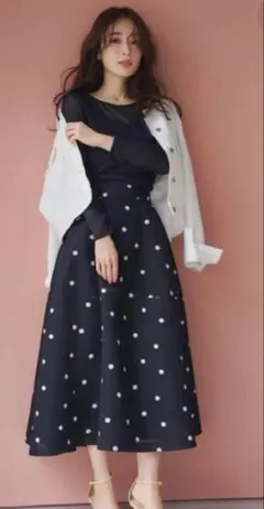 2025年最新】Apuweiser-riche カラー：ブラック系 フレアスカートの