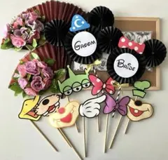 웨딩 웨딩 팬 사진 소품 패브릭 보드 디즈니