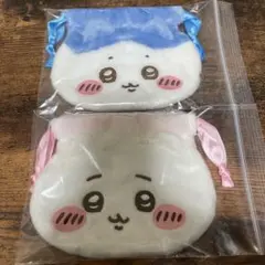 ちいかわ ハチワレ ぬいぐるみ巾着 フェイスポーチ ふわふわ