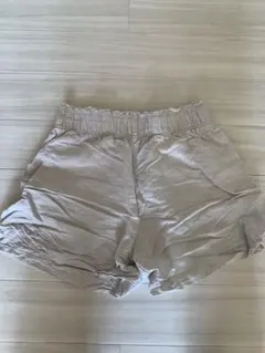 リネンブレンド ライトグレー ショートパンツ S