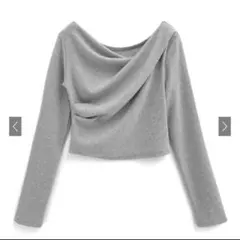 GRL グレイル ドレープ カシュクール トップス dk1362 グレー