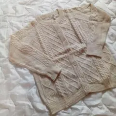 ★Lugnoncure★クルーネック ニットカーディガン アイボリー★M★中古品