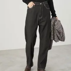 ハイウエストストレートデニムパンツ