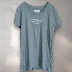 Abercrombie & Fitch グレー Tシャツ M アバクロ ロゴ