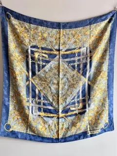 イタリア製　シルクスカーフ　バロック調　チェーン柄　ビンテージ　ヴィンテージ