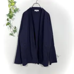 ビーミングバイビームス ノーカラー カーディガン XL ネイビー 羽織 シンプル