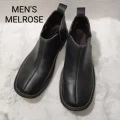 【美品】メンズメルローズ 本革サイドゴアブーツ 黒 25.5cm シームのサムネイル