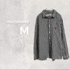 リトルダーリン ギンガムチェックシャツ 長袖 黒白 綿 羽織 フリーサイズ