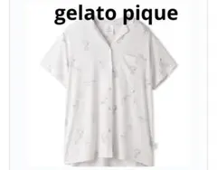 ジェラートピケ　スヌーピー柄 ルームウェア　パジャマ　前開きシャツF ピンク