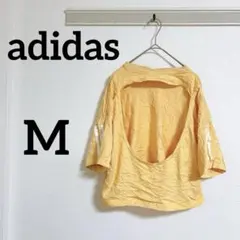 adidasアディダス 【M】オレンジ色 半袖Tシャツ　個性的　おしゃれ