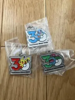 ポケモン　30周年　メタルチャームマスコット　ピカチュウ　ゼニガメ　フシギバナ