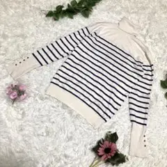 ZARA  ザラ　ニット　長袖　ボーダー　薄手　レーヨン　M サイズ