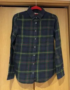 UNIQLO 長袖チェックシャツ S ネイビー系