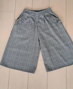 グレンチェック　ガウチョパンツ　ワイドパンツ　120cm