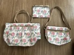 LeSportsac 花柄トートバッグ・ショルダーバッグ、ポーチの3点セット