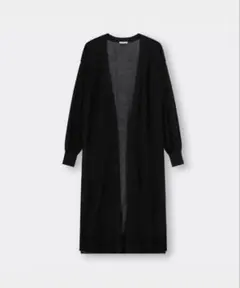 GU ブラック　シアーロングカーディガン