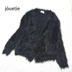 【jouetie】ジュエティ ブラック フェザーヤーンVネックカーデ Mサイズのサムネイル