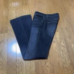 フレアパンツ ブラックデニム XS