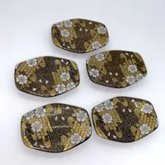 3m50 有田焼 幸楽窯 蒔絵 桜 花筏　箸置 5客セット