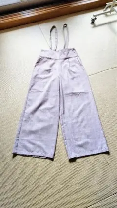 チェック サロペット ハイウエストパンツ