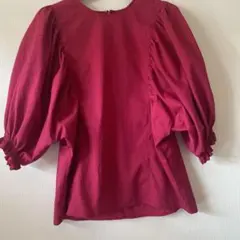 イエナ　バーガンディ パフスリーブシャツ