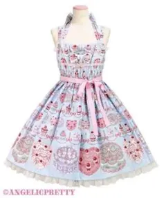 Happy Cakesシャーリングジャンパースカート　サックスのサムネイル