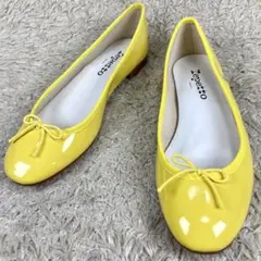 『未使用級』repetto レペット サンドリオン パテントレザー エナメル 黄のサムネイル