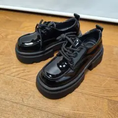 厚底レースアップシューズ ブラック 22.5 未使用品
