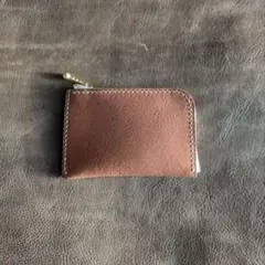【レザー】 手縫いのミニ財布 【ハンドメイド】 ブラウン