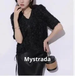 Mystrada ペタルカーデブラウス ブラック Mサイズのサムネイル