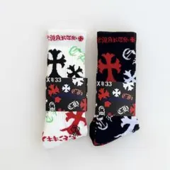 CHROME HEARTS ソックス 2足セット 黒と赤 - メルカリ