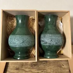 和風アンティーク　青銅製花瓶 花入 花生 フラワーベース 花器　花瓶 華道具